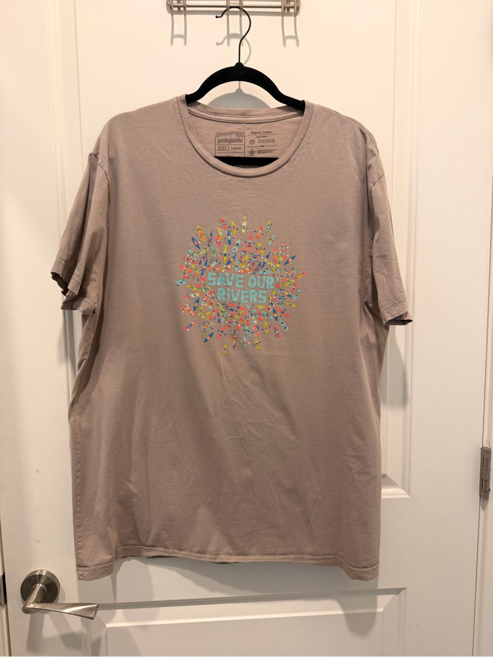 Patagonia Save Our Rivers Graphic T-Shirt Size XXL
Slim Fit Brown Organic